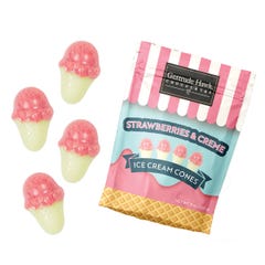Strawberries and Crème Ice Cream Cones