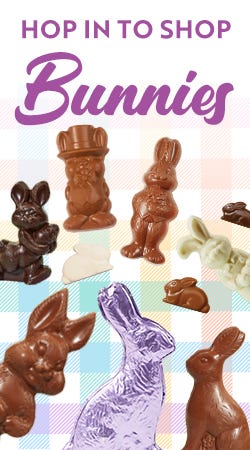 shop chocolate bunnies banner